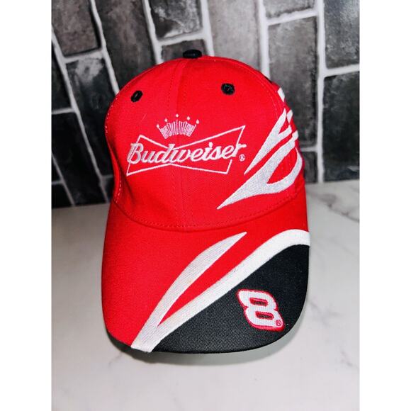 Dale Earnhardt Jr. Hat Winners Circle Nascar Number 8 Budweiser Crown Hat Red - Picture 1 of 11